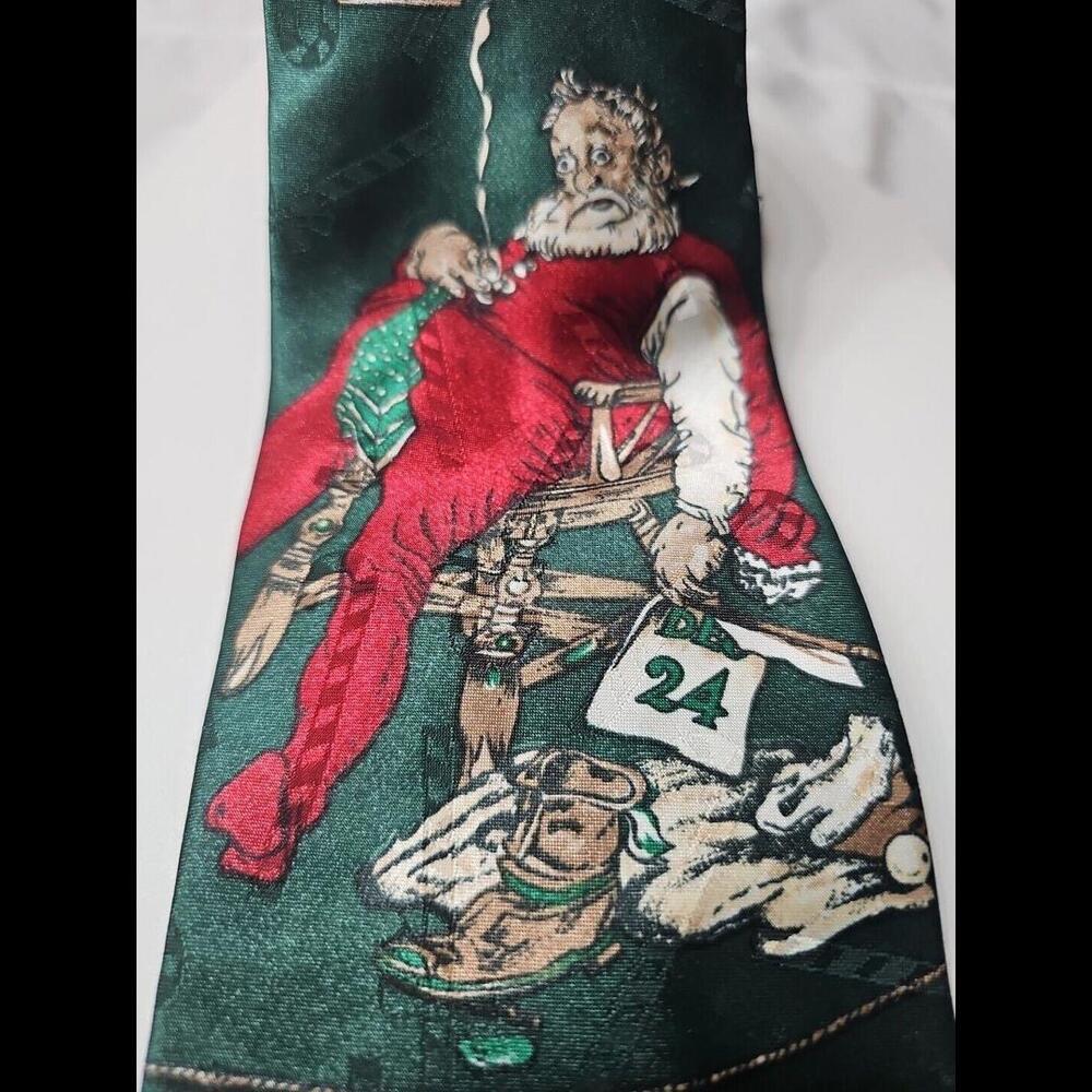 Vintage NORMAN ROCKWELL Christmas Men's Tie The Saturday Evening Post 57"‎